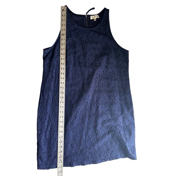 Cotton On Navy Sleeveless Lace Overlay Shift Mini Dress Womens Size L - Picture 10 of 11